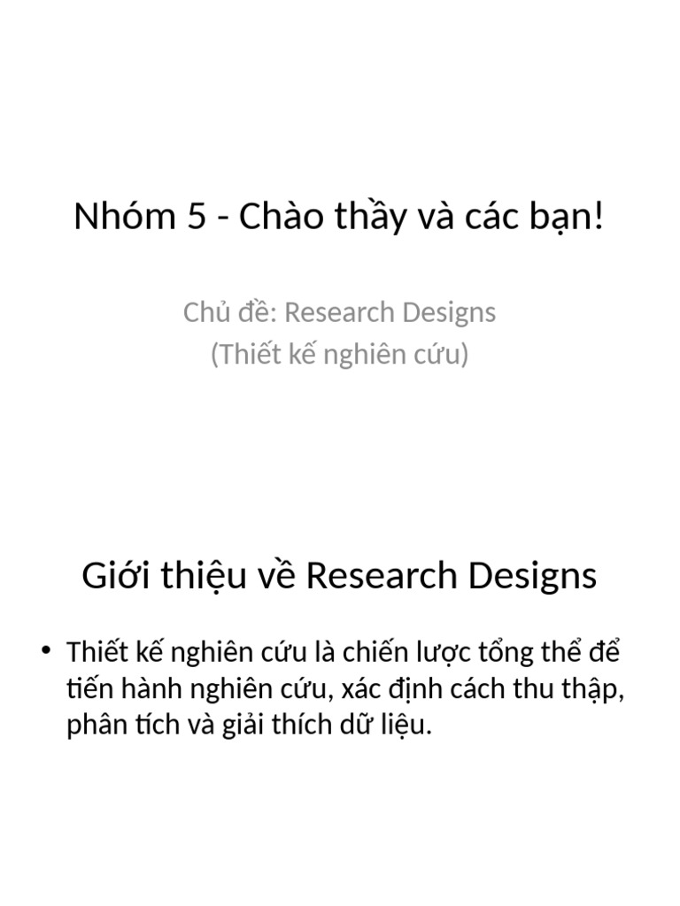 Research Designs Presentation Final | PDF