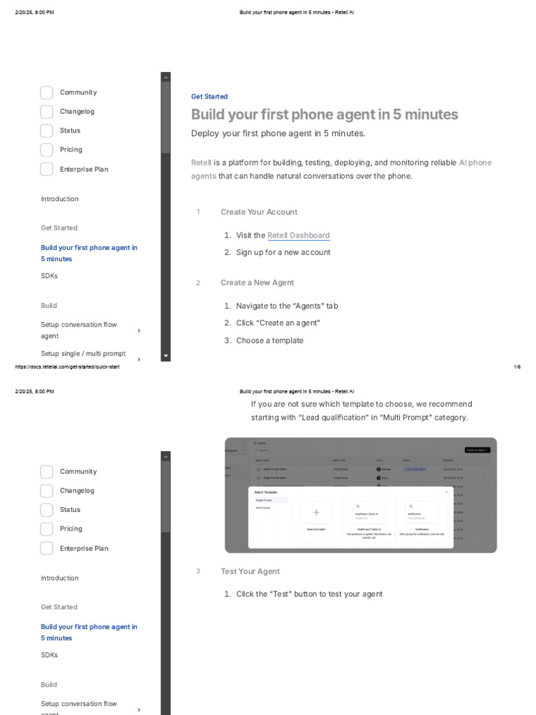 Quick Start: Build Phone Agents | PDF | Computing | Telecommunications