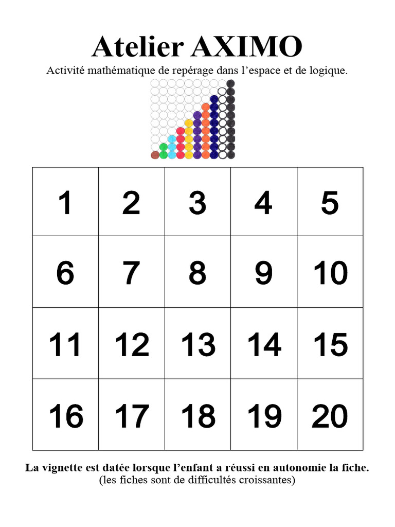 Atelier AXIMO : Activités Logiques Maternelles | PDF