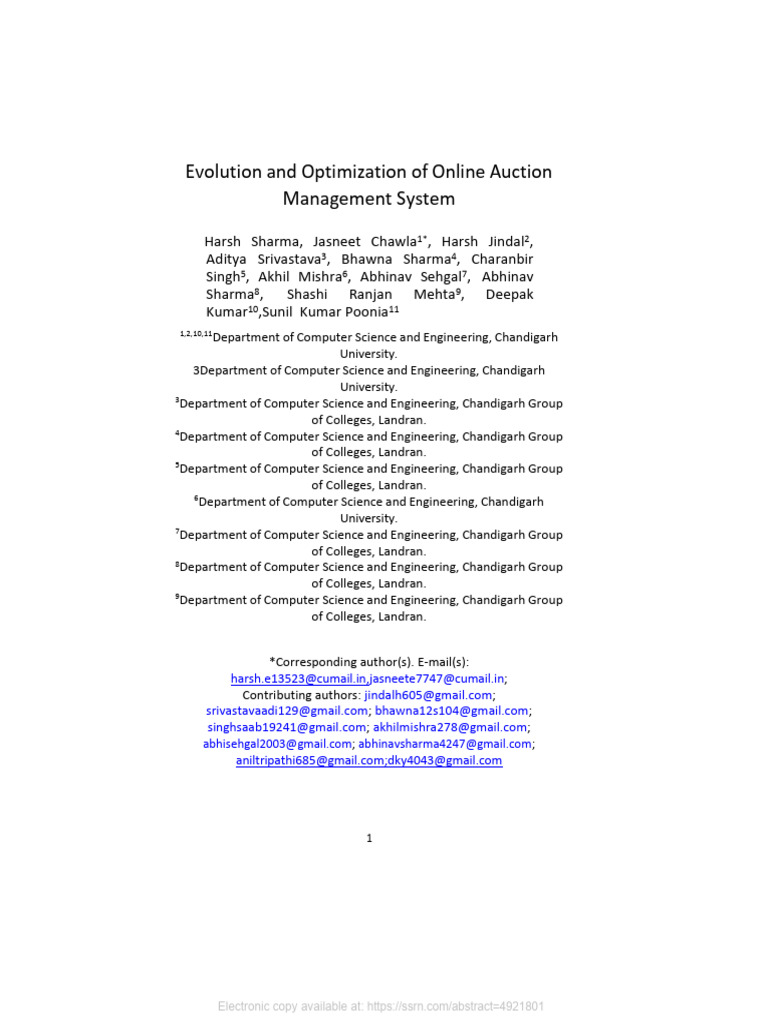 Online Auction Management System Optimization | PDF | Auction | Information