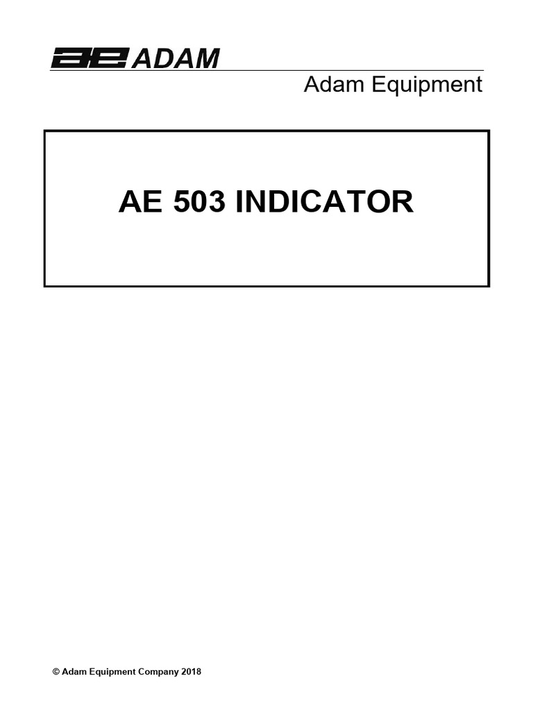Adam Equipment AE 503 Indicator Guide | PDF | Parameter (Computer ...