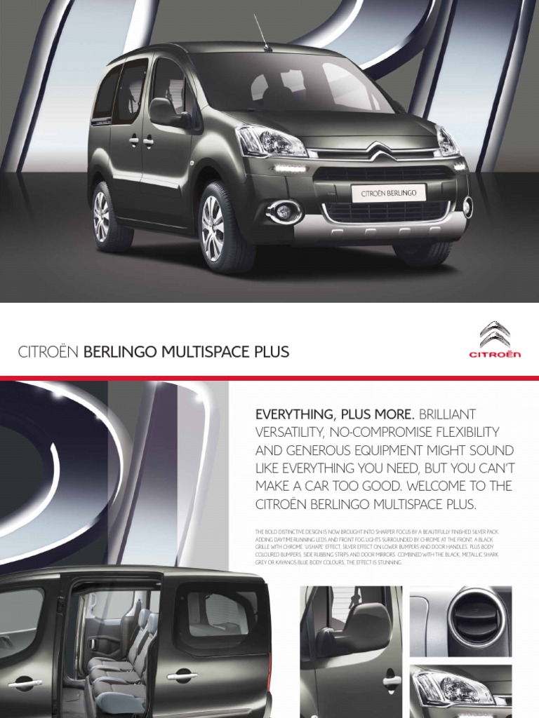 Citroen Berlingo Multispace 2013 | PDF | Trunk (Car) | Seat Belt
