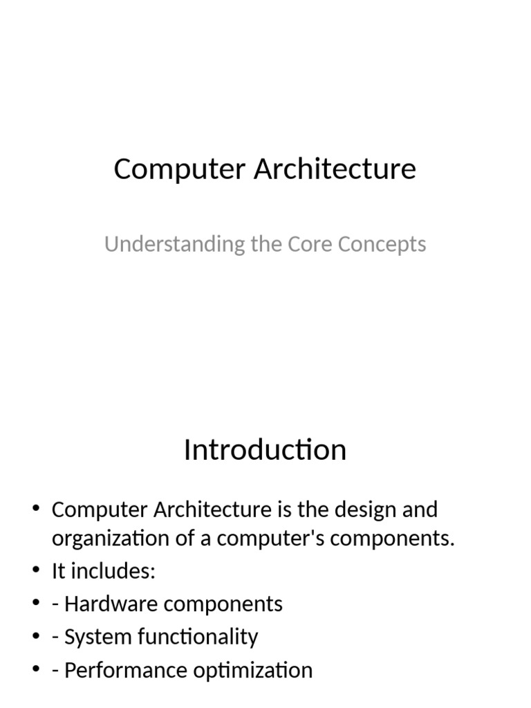 Key Concepts in Computer Architecture | PDF