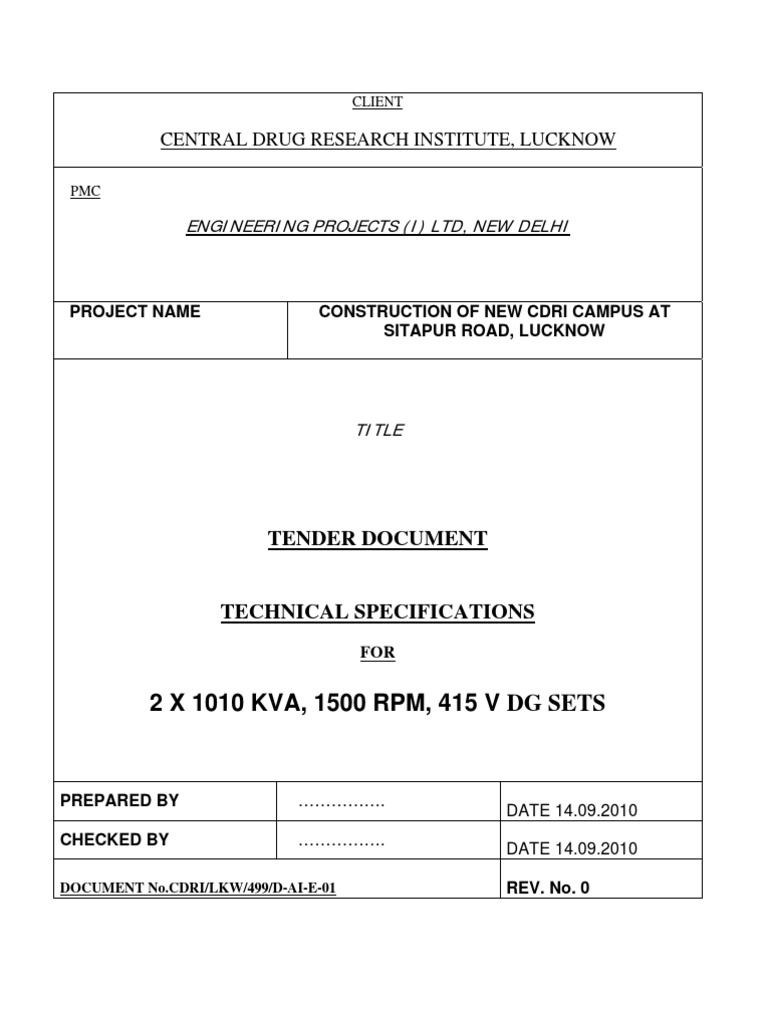 DG Set Foundation Specifications | PDF | Electrical Wiring | Insulator ...