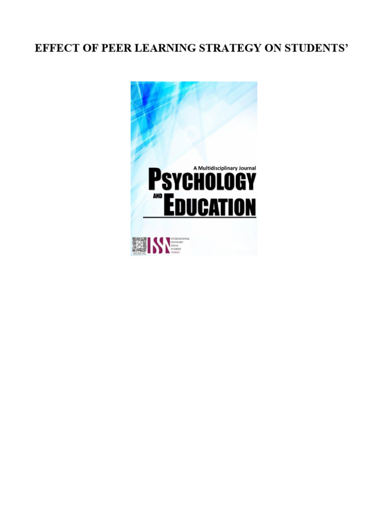 Peer Learning's Impact on Math Performance | PDF | Learning | Teachers