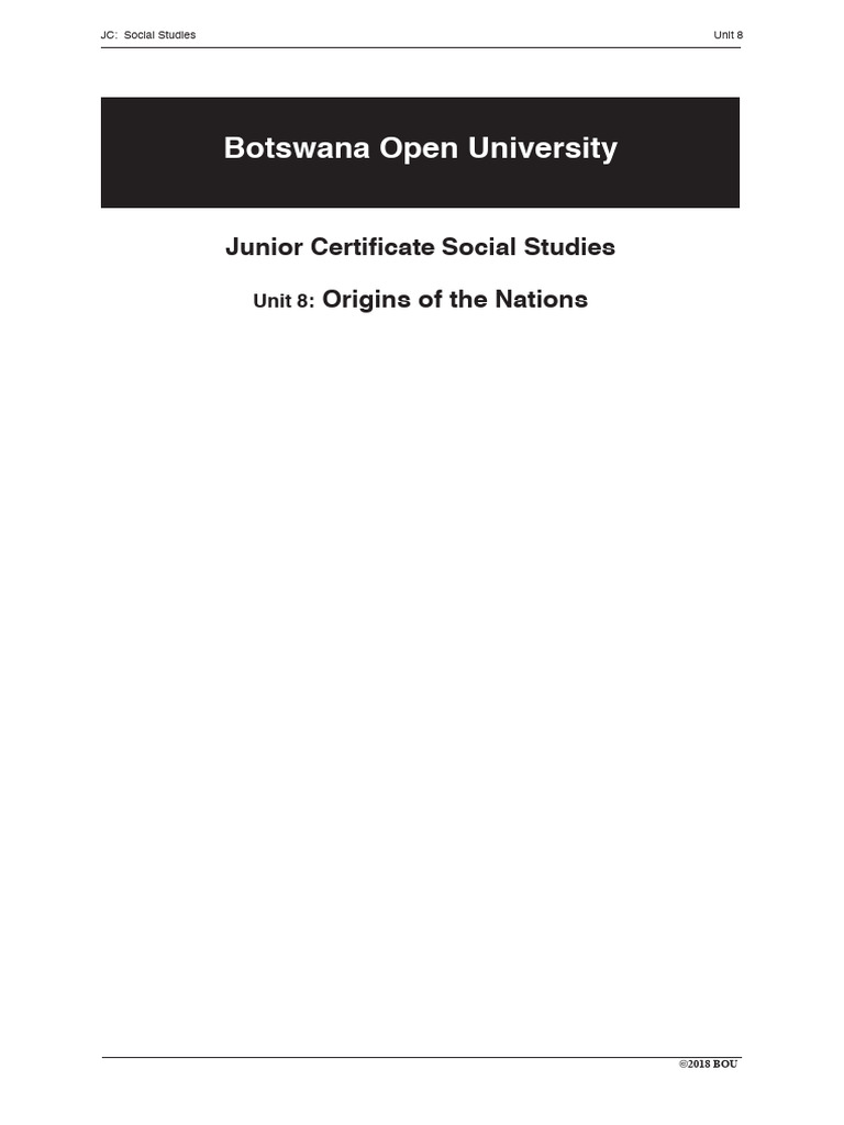 JC SS Unit 8 | PDF | Botswana | Hunting