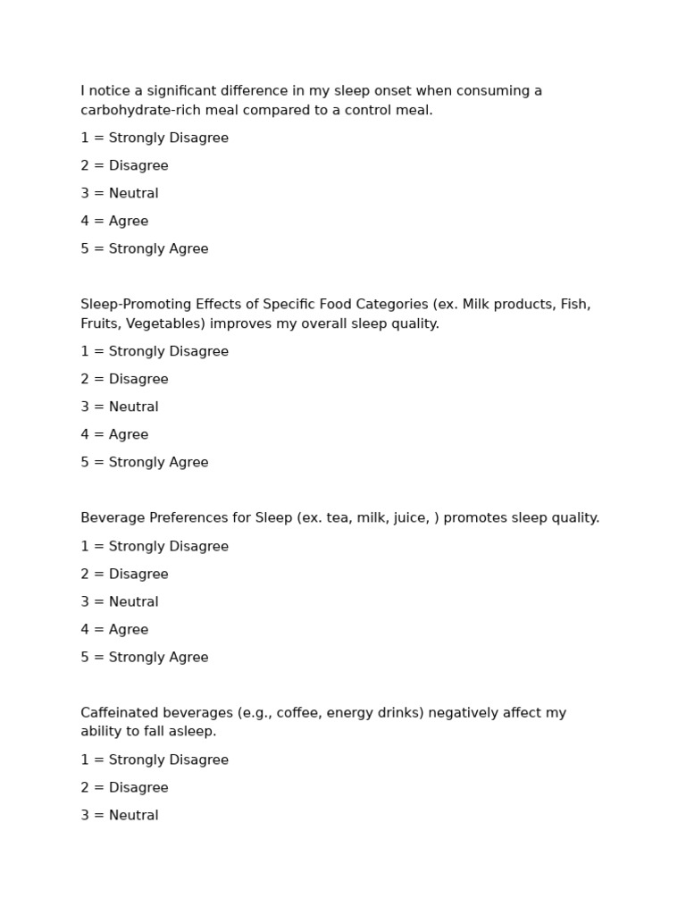 Diet Questionnaire (1) | PDF