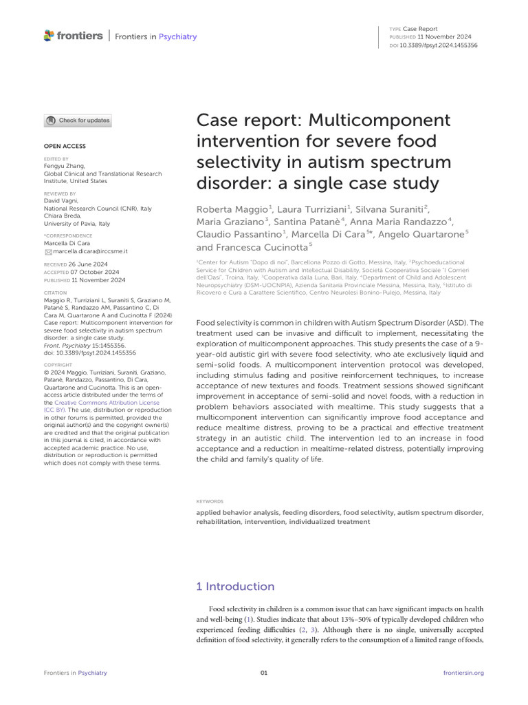 Case Report | PDF | Autism | Behavioural Sciences