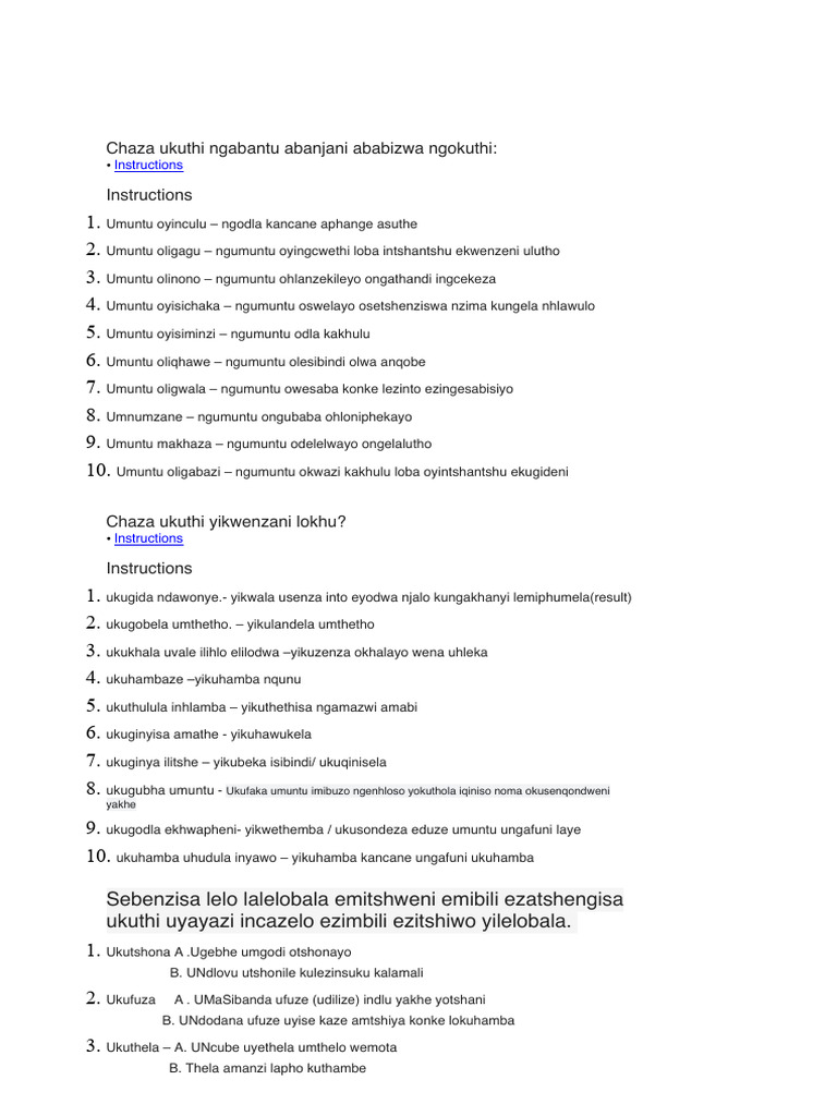 Incazelo Yabantu Nezaga ZesiZulu | PDF