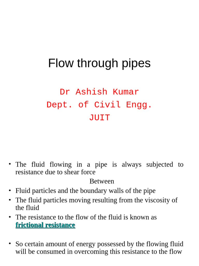 Fluid Flow Dynamics in Pipes | PDF | Turbulence | Fluid Dynamics