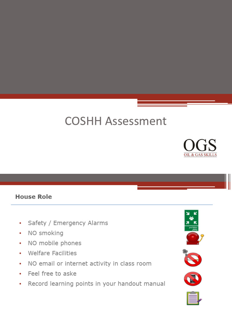 COSHH Risk Assessment Overview | PDF | Toxicity | Workplace