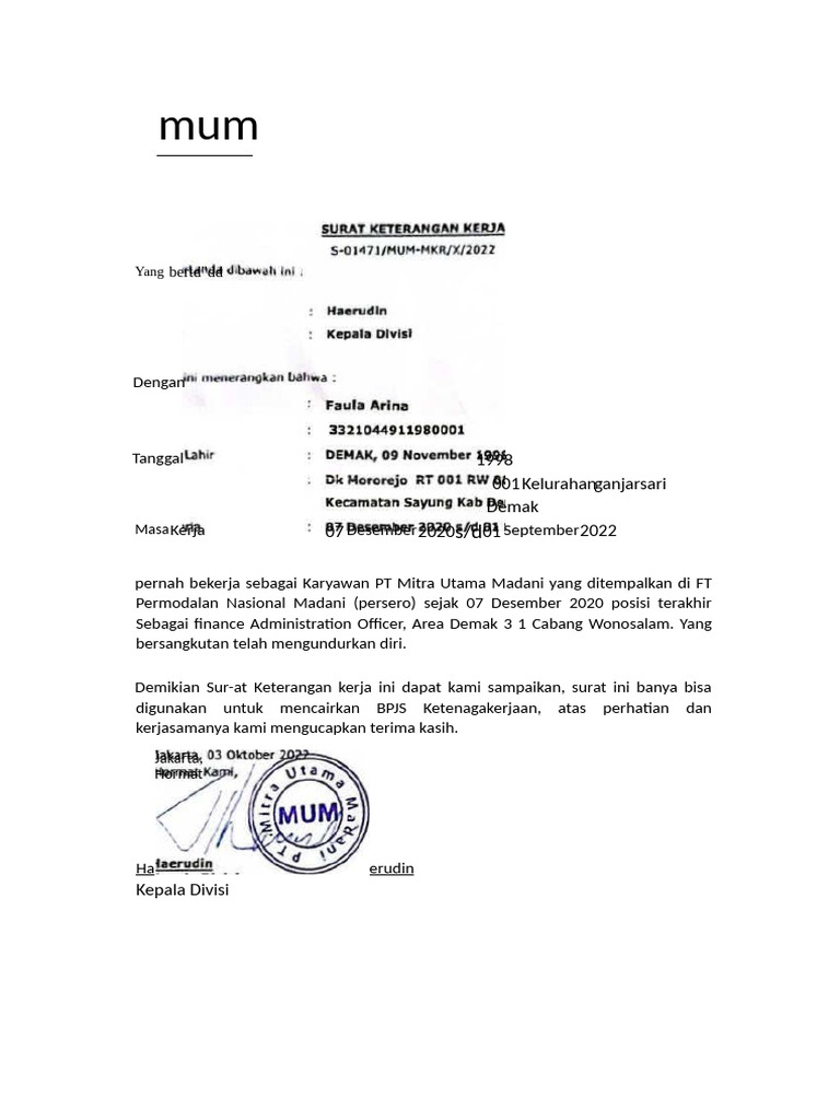 Berkas Lamaran Pekerjaan Faula Arina_2 | PDF