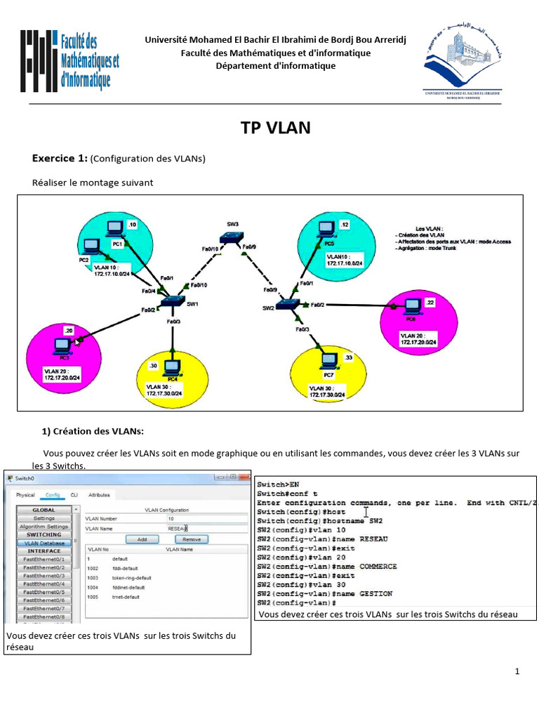 Configuration et routage des VLANs | PDF | Routeur | Commutateur réseau