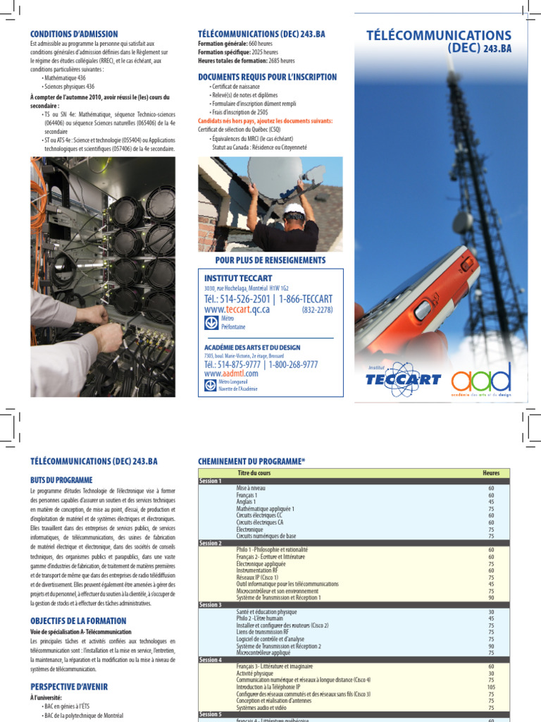 Conditions d'admission DEC Télécommunications | PDF | Électronique ...