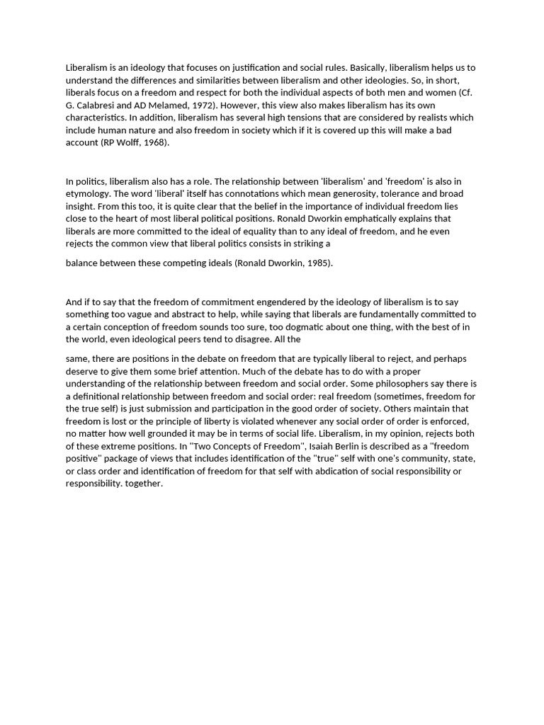 Understanding Liberalism and Freedom | PDF | Liberalism | Ideologies