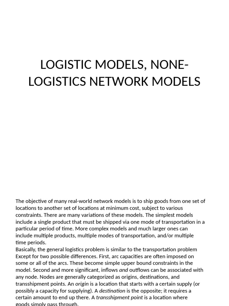 Logistics and Scheduling Models Explained | PDF | Applied Mathematics