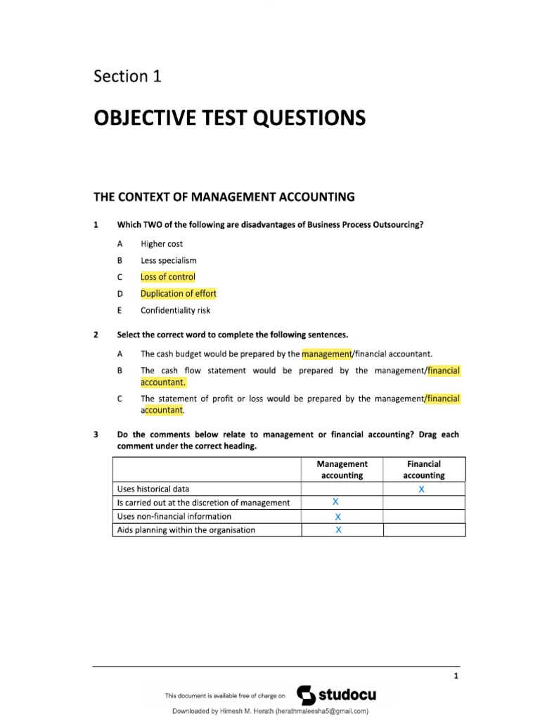 BA2 - Questions | PDF
