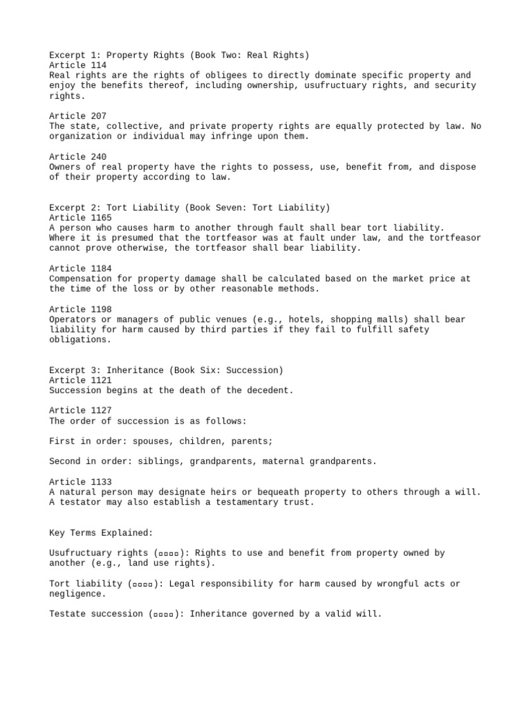 Property Rights and Tort Liability Guide | PDF