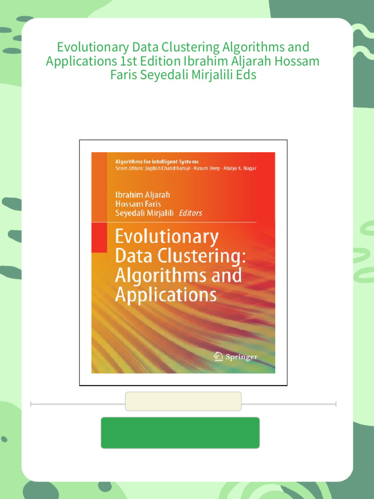 Evolutionary Data Clustering Algorithms and Applications 1st Edition ...