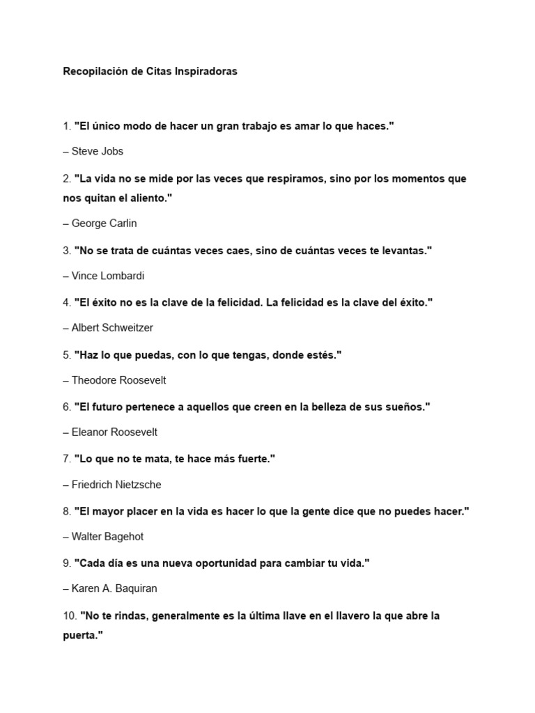 Recopilación de Citas Inspiradoras | PDF