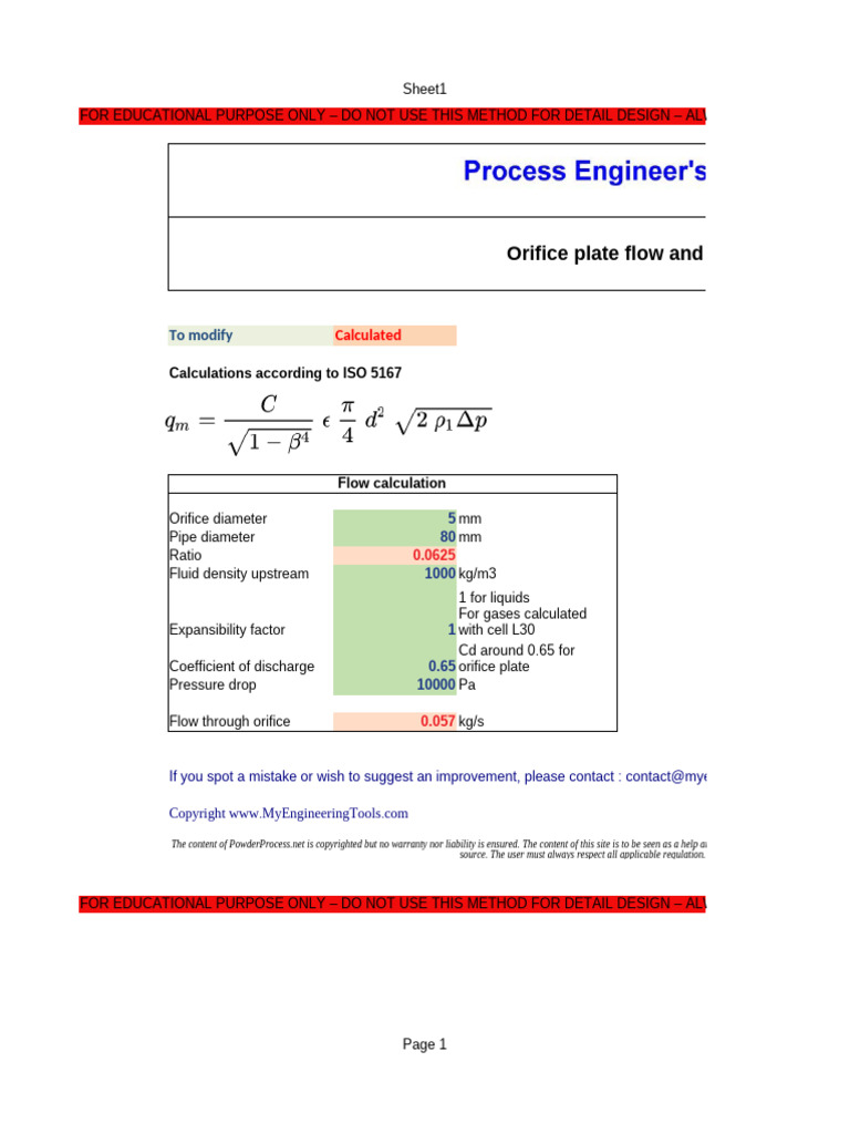 Orifice Flow and Pressure Drop | PDF | Fluid Dynamics | Gas Technologies