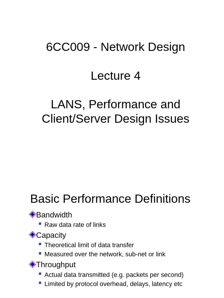 Performance and ClientServer Design Issues | PDF | Computer Network ...