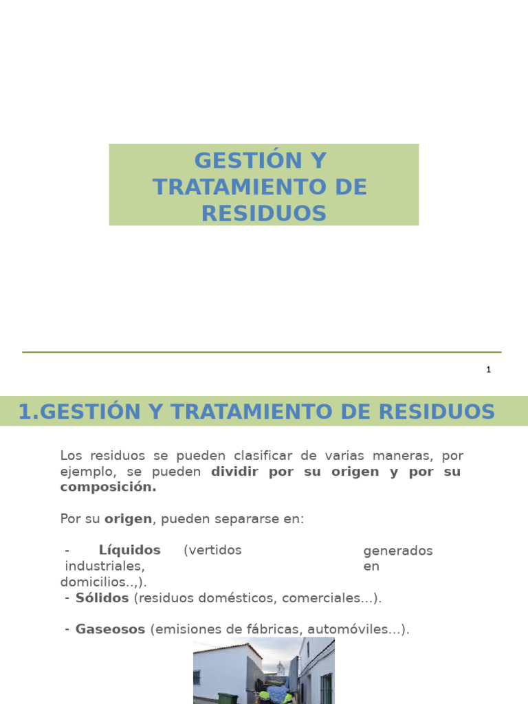Gestión y Tratamiento de Residuos | PDF | Residuos | Reciclaje