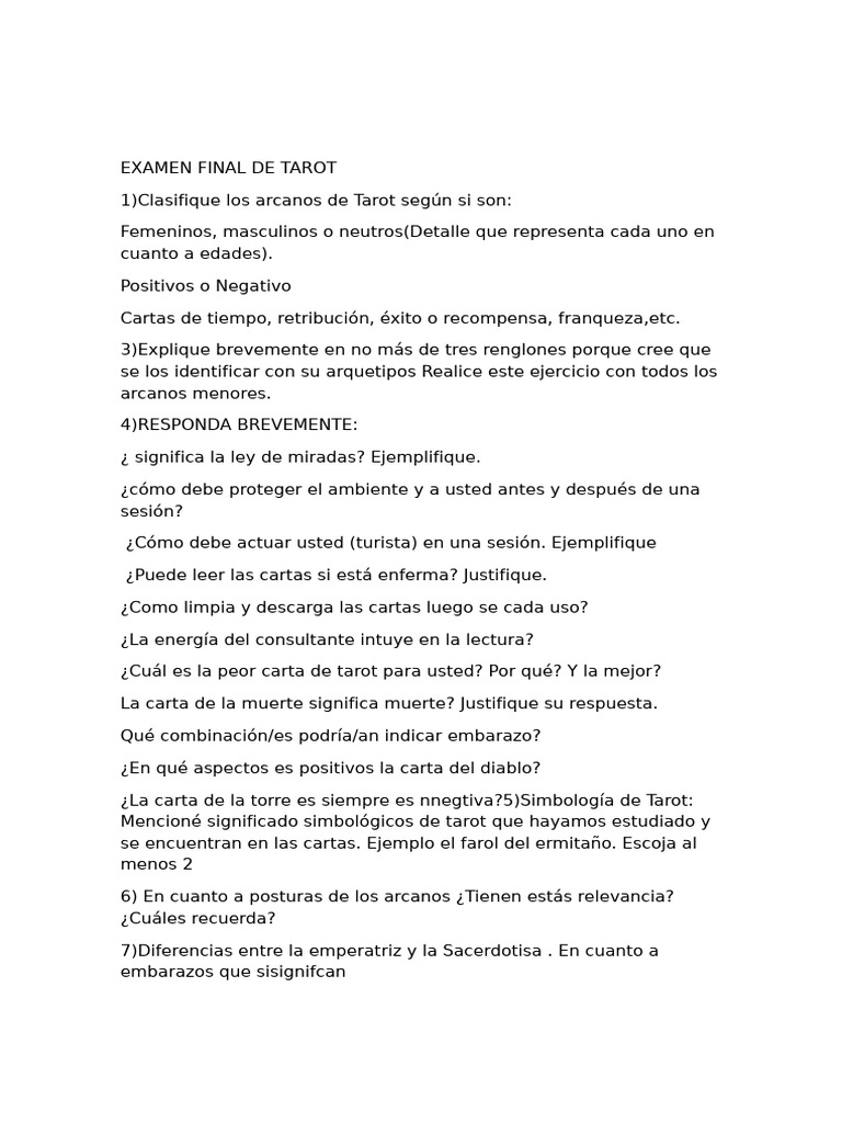 Análisis de Arcanos en Tarot | PDF | Tarot | Jugando a las cartas