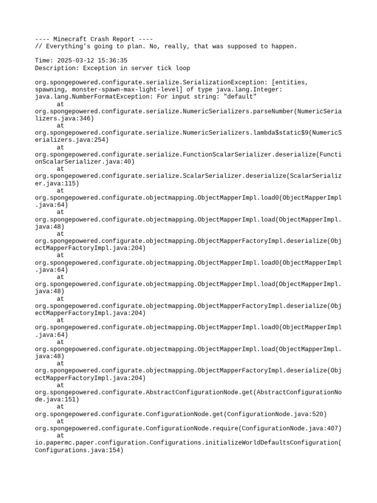 SpongePowered Serialization Error | PDF | Central Processing Unit ...