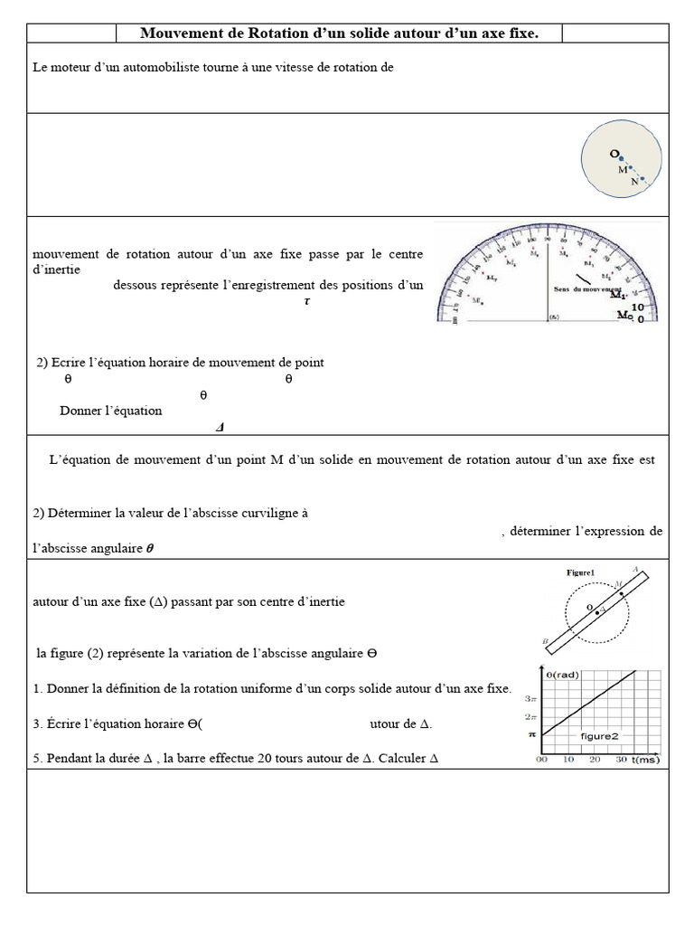 Mouvement de Rotation : Exercices Pratiques | PDF | Mouvement de ...