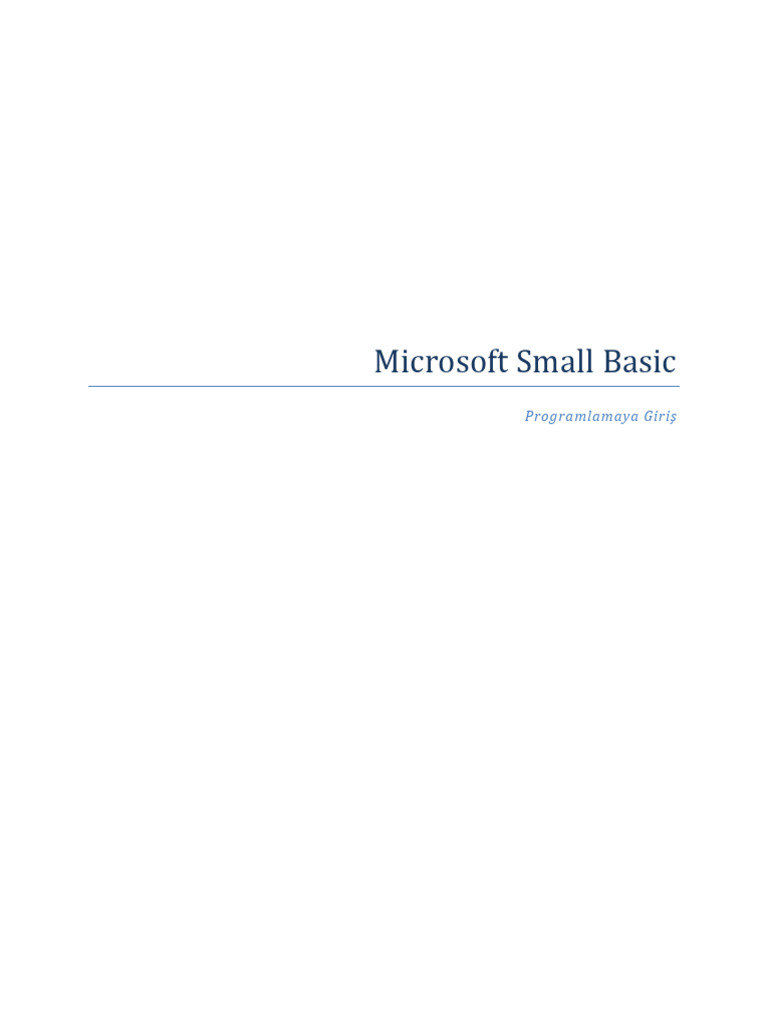 Small Basic Kitap | PDF
