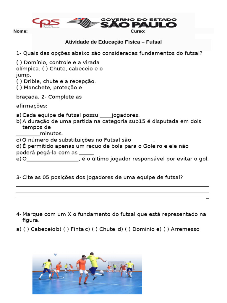 Fundamentos e Regras do Futsal | PDF