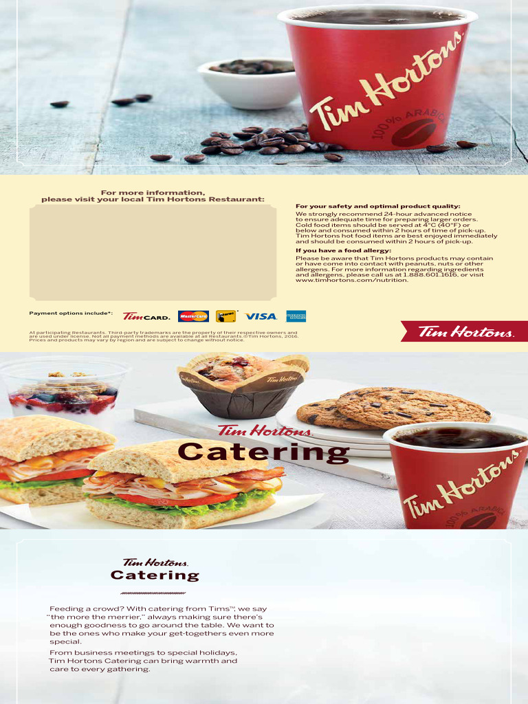 TimHortons CateringProgram Brochure | PDF | Western Cuisine | Food And ...