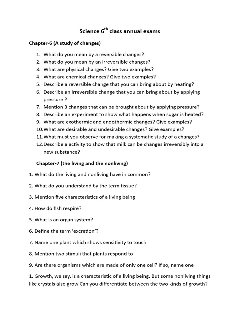 Science 6th Class Annual Exams | PDF | Leaf | Magnet