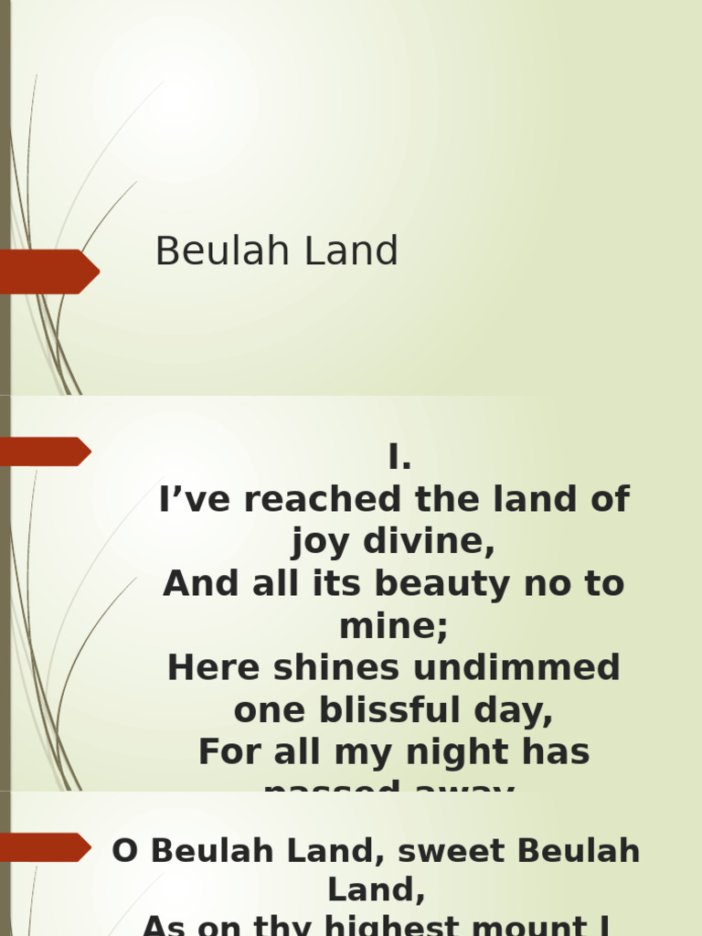 Beulah Land Hymn Lyrics | PDF