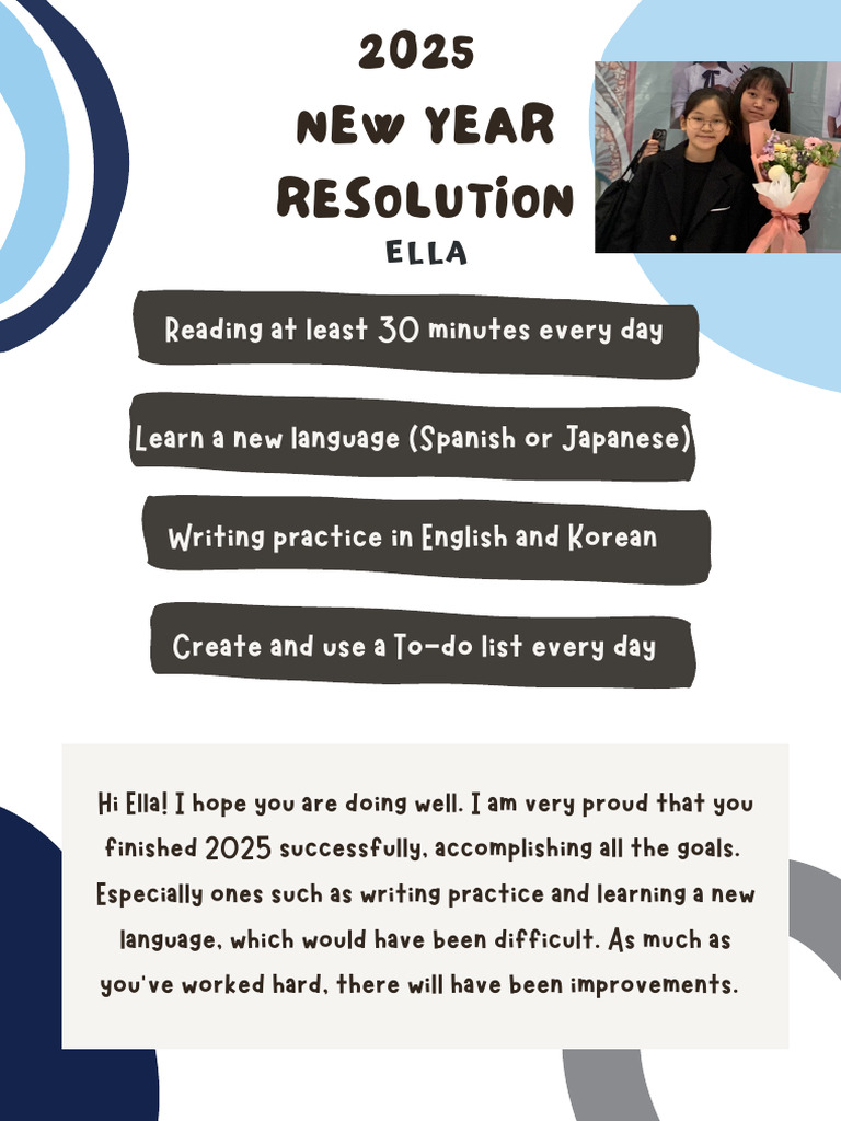 2025 New Year Resolutions for Ella | PDF