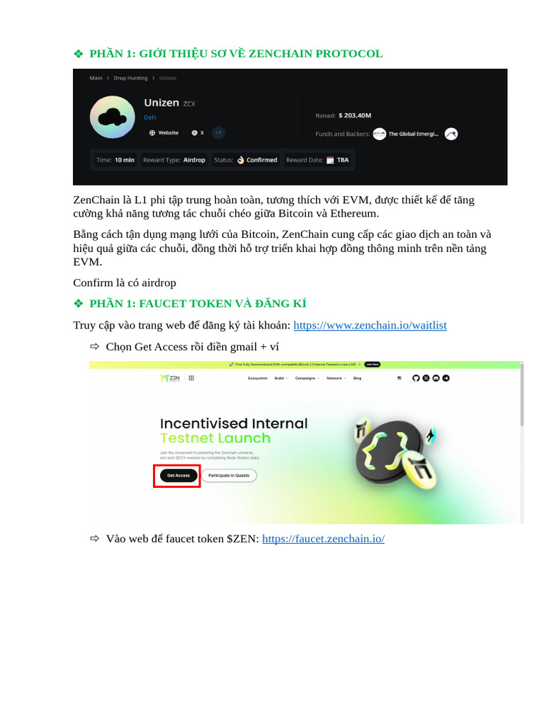 HƯỚNG DẪN RETROACTIVE ZENCHAIN PROTOCOL | PDF