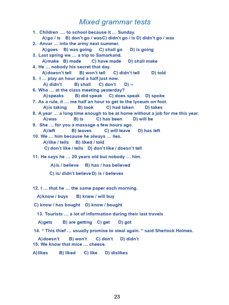 Grammarway 1 Mixed Tests With Answers Pdf