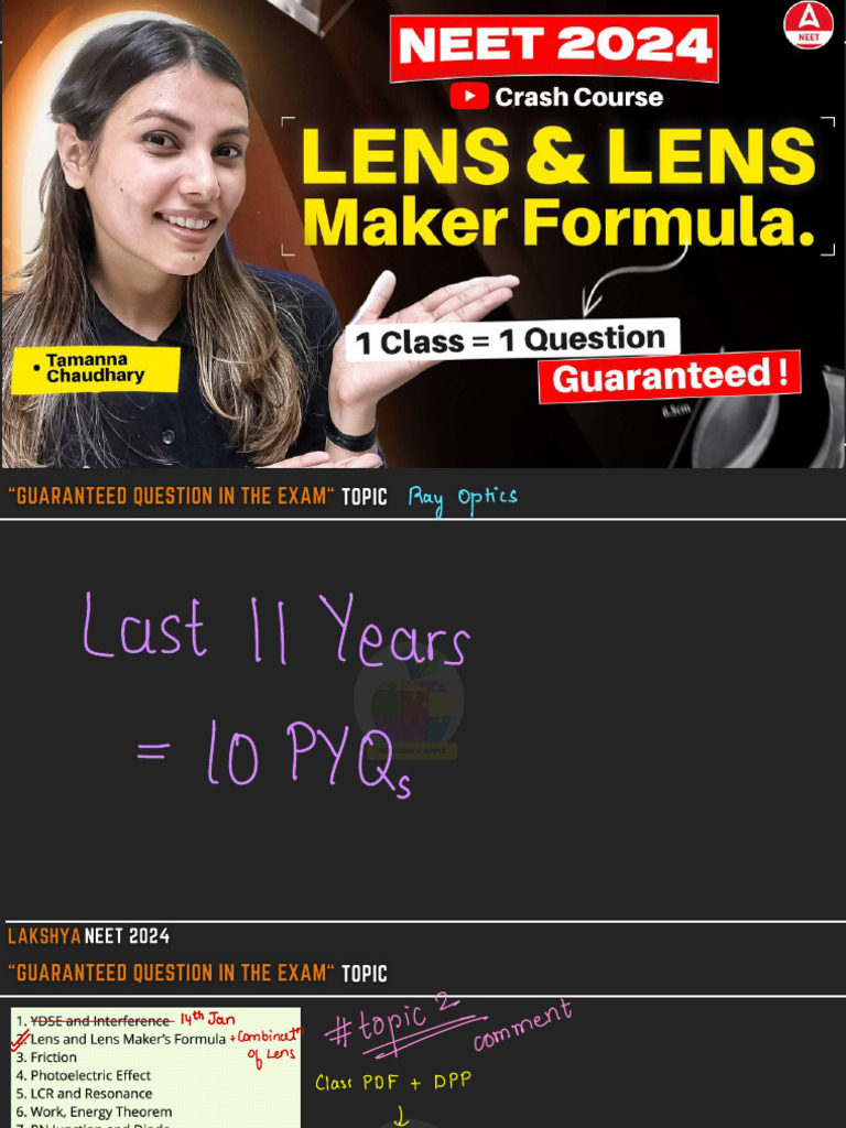 TC - Lens and Lens Makers Formula1705474344914 | PDF | Equipment ...