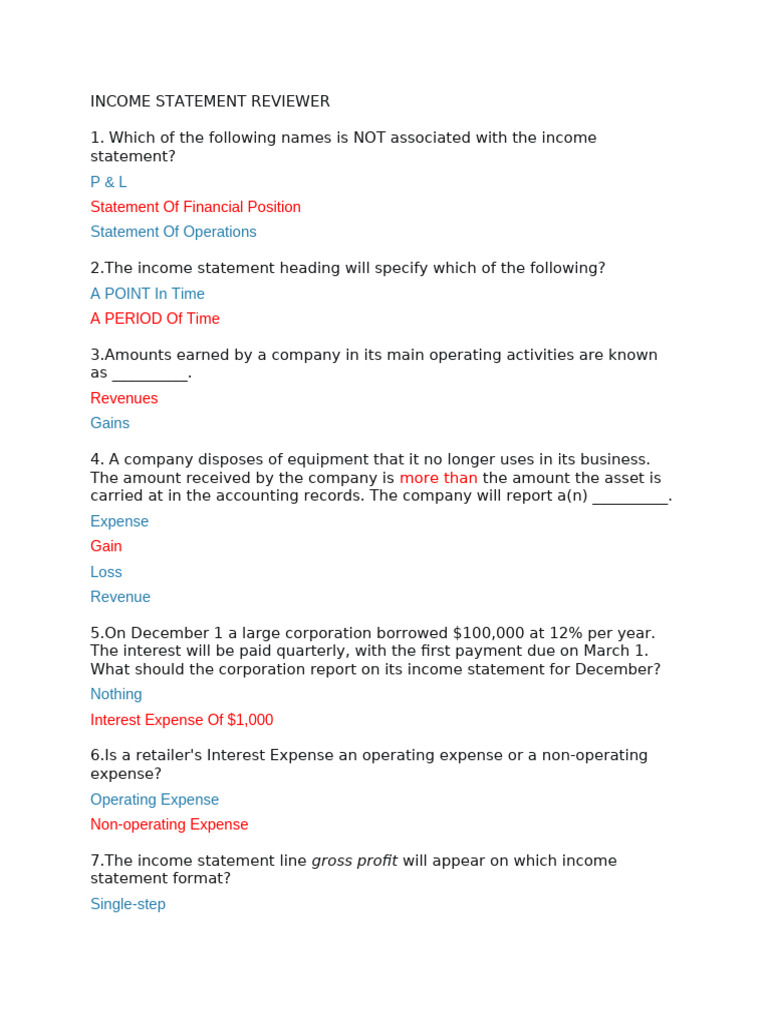 Income Statement Essentials | PDF | Revenue | Income Statement