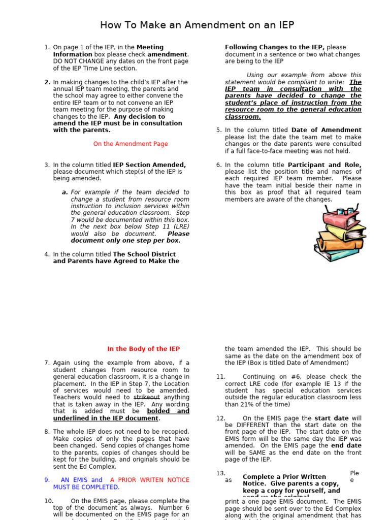 Steps For Completing An Amendment | PDF | Individualized Education ...