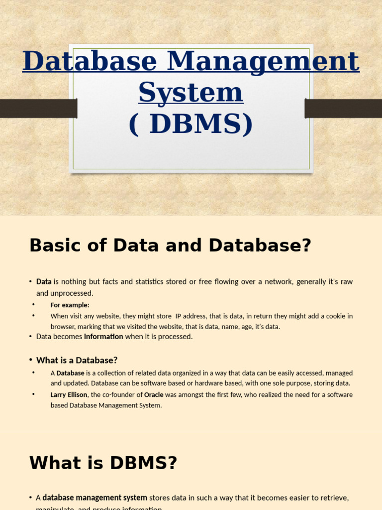 DBMS_(MySql) | PDF | Relational Database | Databases
