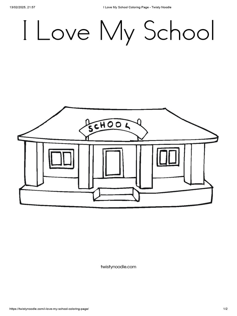I Love My School Coloring Page | PDF