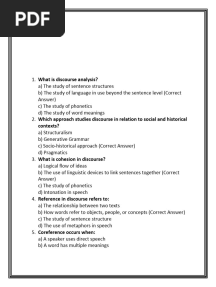 Discourse Analysis MCQs