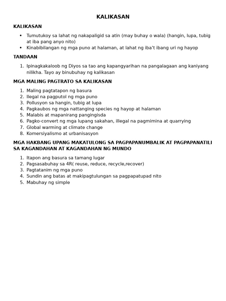 KALIKASAN | PDF