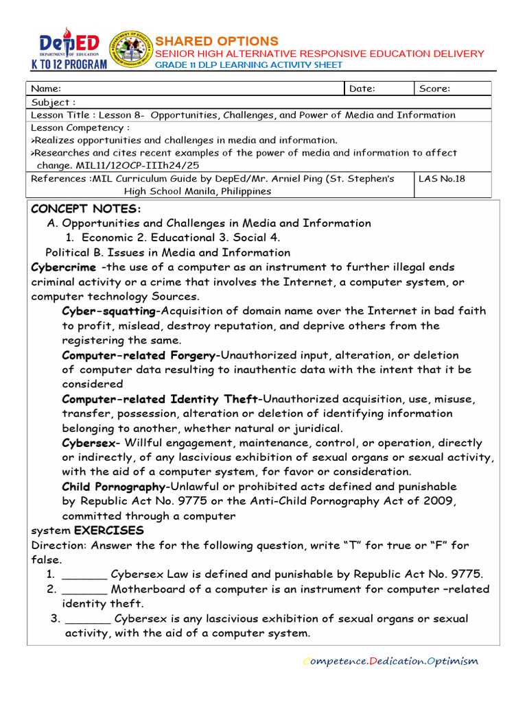Media and Information Literacy Page 25 | PDF | Crimes | Crime & Violence