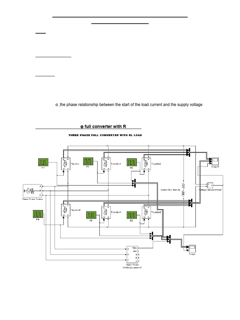 Three Phase Full Converter Simulation | PDF