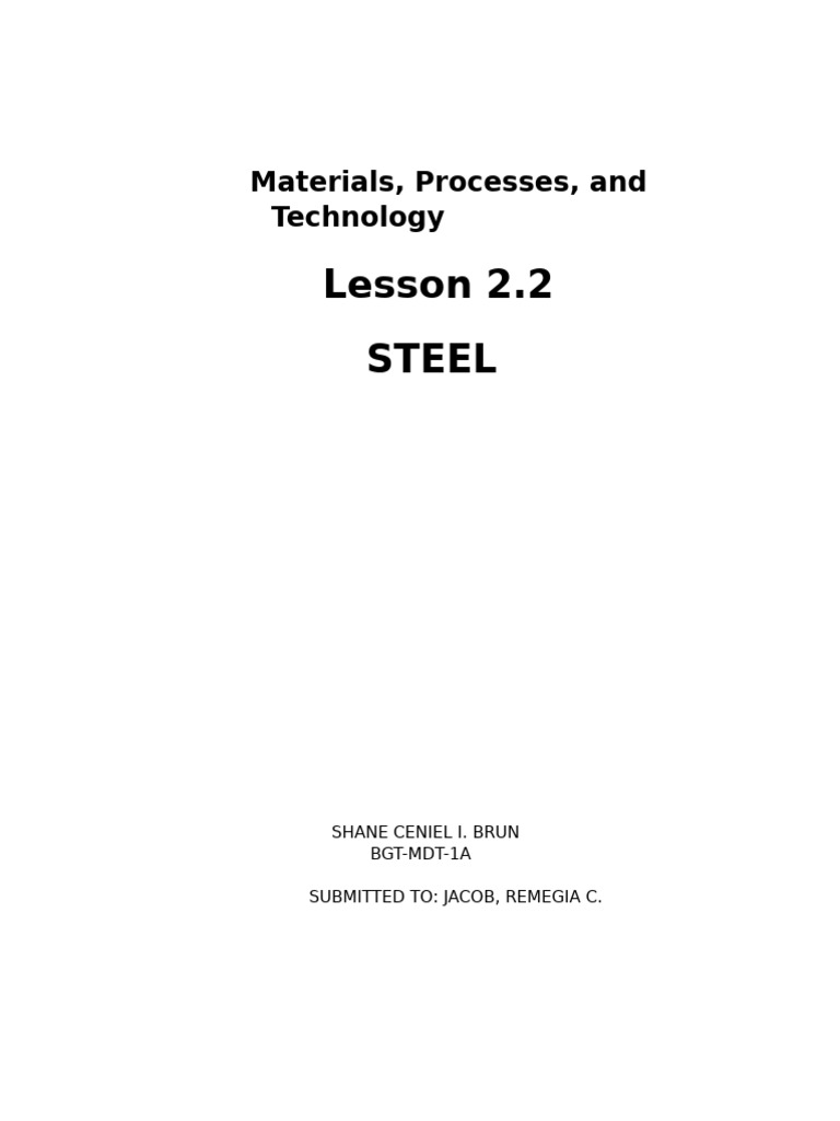 Understanding Steel: Composition & Processes | PDF | Steel | Iron
