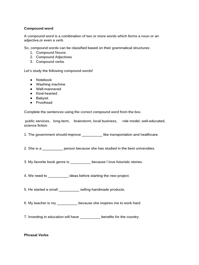 Compound & Phrasal | PDF