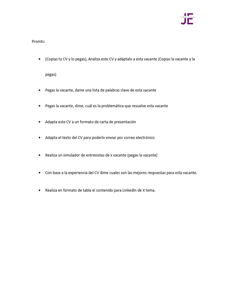 PLANTILLA Promt | PDF